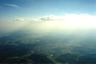 Zlín z výšky 2000 m n.m.