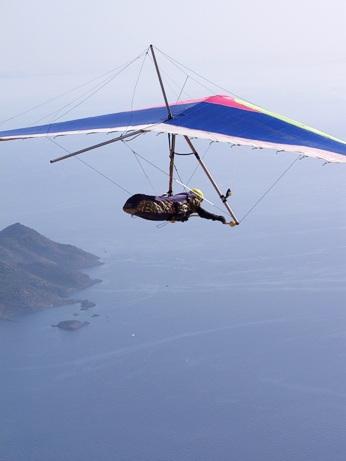  Czech hangglider pilot in the air 