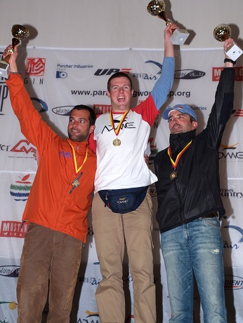  Vtzov zvodu - 1. Christian Maurer (uprosted), 2. Gregory Blondeau (vlevo), 3. Armin Eder (vpravo) 