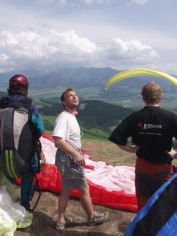  Radek Simonik on the take off and clouds above Mala Fatra mountains 