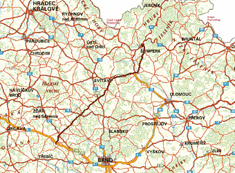 GPS záznam trasy letu