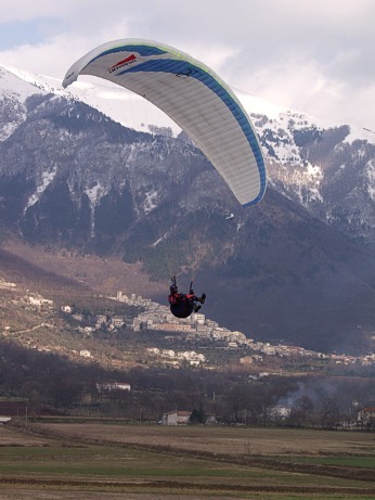  Martin Pacejka is landing, San Donato village in a background 