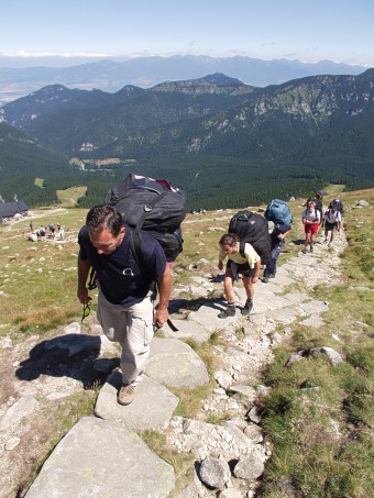 Up to take off, High Tatras on the horizon