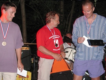  V�t�zov� z�vodu - 1. Shorokhov Nikolay (uprost�ed), 2. Jurij Vidic (vpravo), 3. Klemen Peljhan (vlevo) 