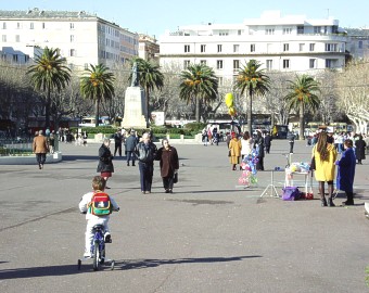  Central square of Bastia town 