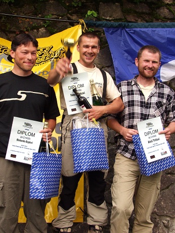  Winners of a Serial class - 1. Peter Vrabec (in a middle), 2. Richard Bojda (left), 3. Ale Trtil (right) 