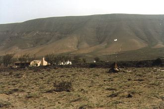  Landing place and hill near Famara beaches 