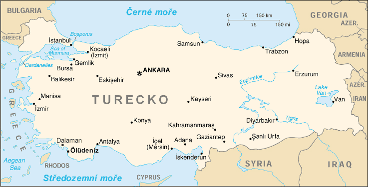  Mapa Turecka 
