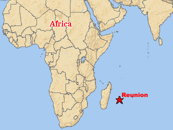  Poloha ostrova Reunion v�chodn� od Madagaskaru 